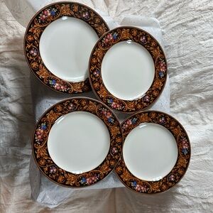 Vitromaster Porcelain salad Plates – Ambassade Floral Pattern, Set of 4, 1993